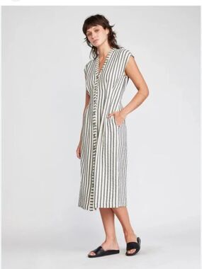 SELF CONTRAST JAMILA BUTTON FRONT MIDI DRESS NWOT Anthropologie